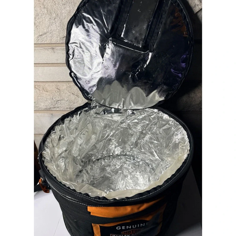 Harley Davidson Motor Oil Soft Cooler Bag 5 Gallon‎ Black Orange Biker Insulated